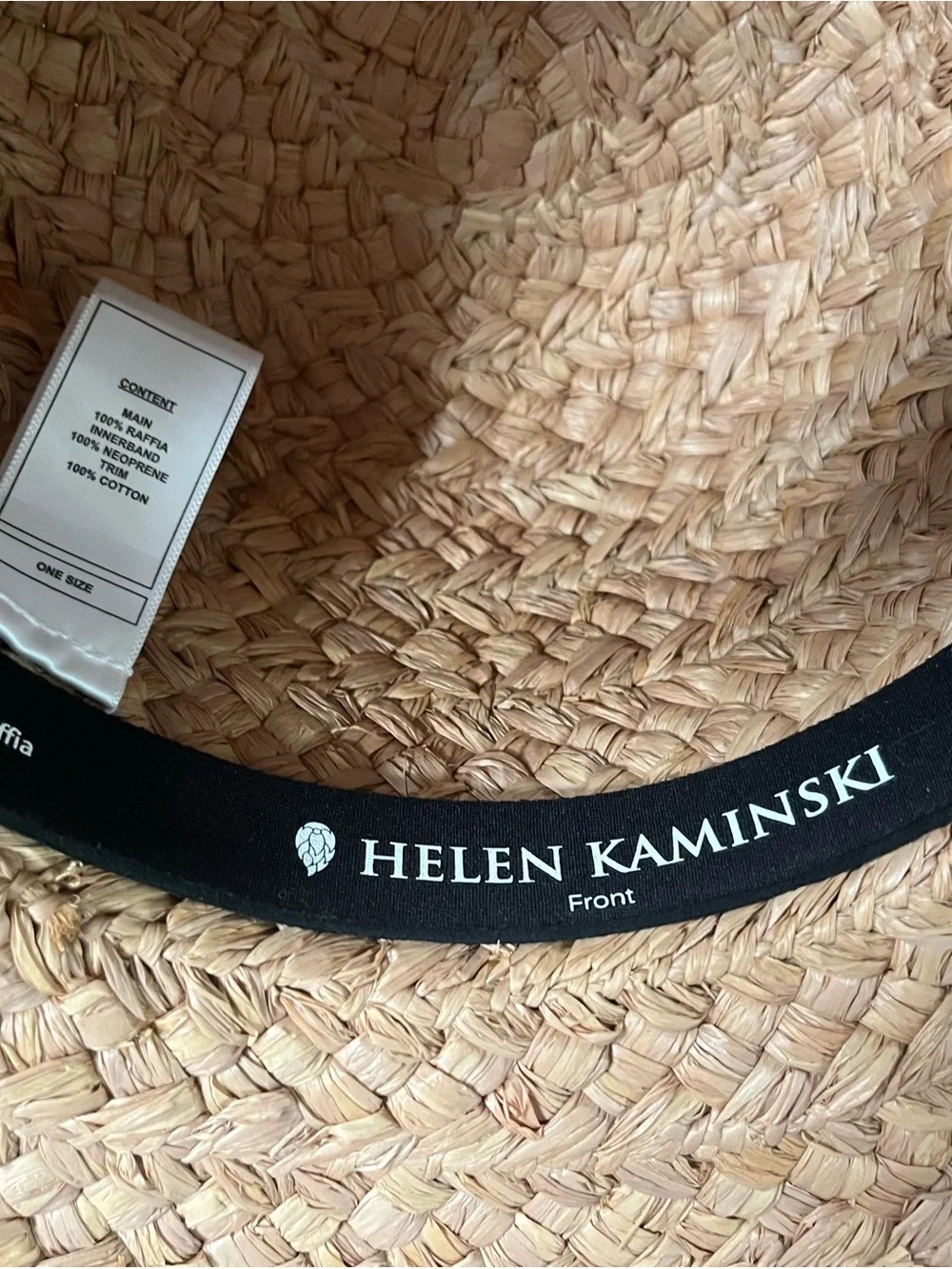 Helen Kaminski Classic 5 Raffia Hat with Black Ribbon